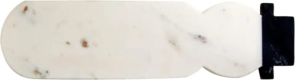 Creative Co-Op Marble Snowman Shaped Cheese and Cutting Board, White and Black
