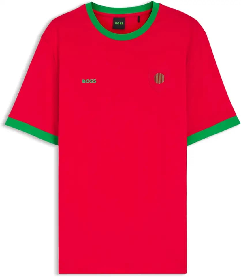 T-Shirt Aus Stretch-Baumwolle Mit Landesflagge Und Logo