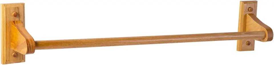 Design House Dalton Towel Bar, 24 in, Wall Mount, Easy Installation, Wood, Honey Oak, 24 in L x 5 in W x 3.62 in H, 561175