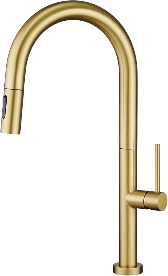 Wasserhahn Küche Gold, Küchenarmatur mit Herausziehbarer Brause