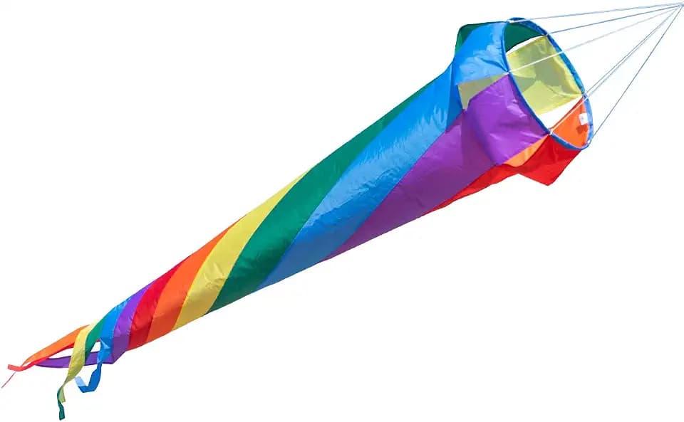 CIM Windsack - Windturbine 150 Rainbow - UV-beständig und wetterfest - Ø35cm, Länge: 150cm - inkl. Kugellagerwirbelclip