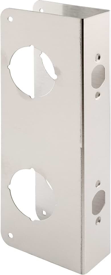 Prime-Line U 10546 Stainless Steel Lock and Door Reinforcement Plate for 1-3/4 In. Thick Doors, Stainless Steel Finish (Single Pack)
