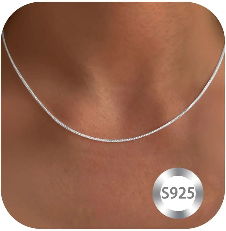 925 Sterling Silver Chain Necklace for Women 16-24 Inch Silver Jewelry Gift
