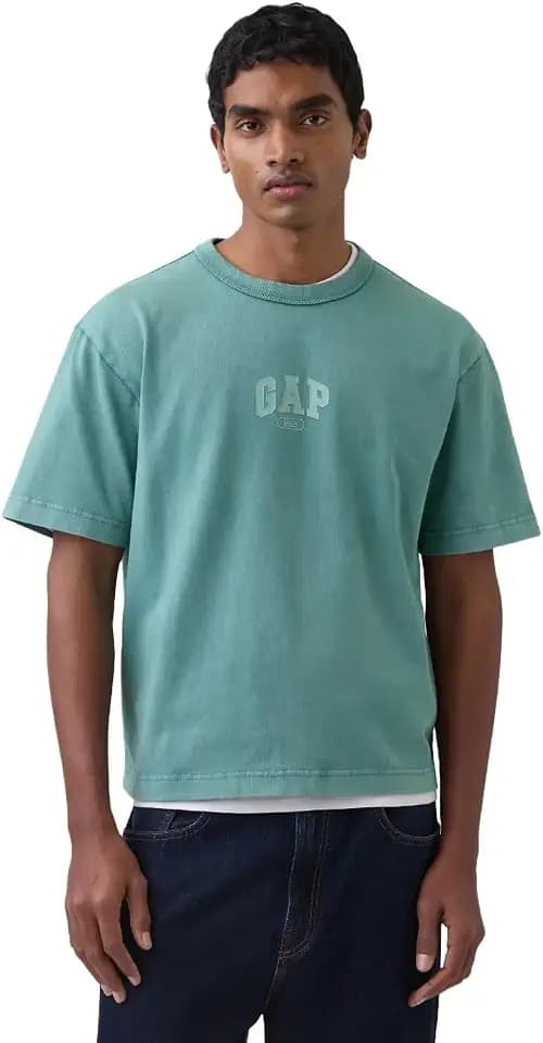 GAP Men's Heavyweight Cropped Logo Tee
