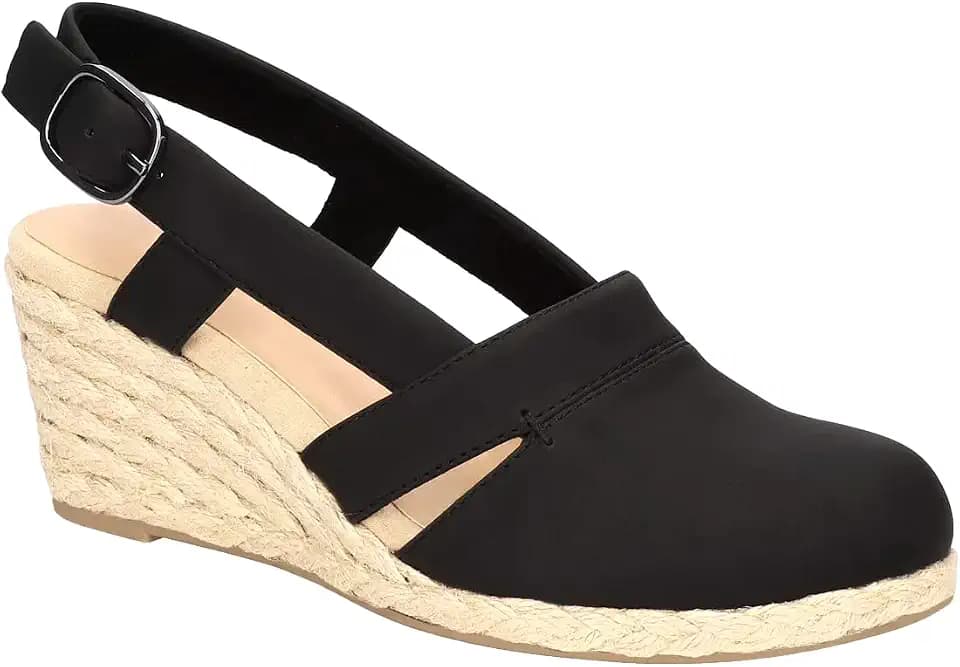 Juliet Holy Womens Wedges Sandals Platform Espadrilles Slingback Closed-toe Clogs Sandals