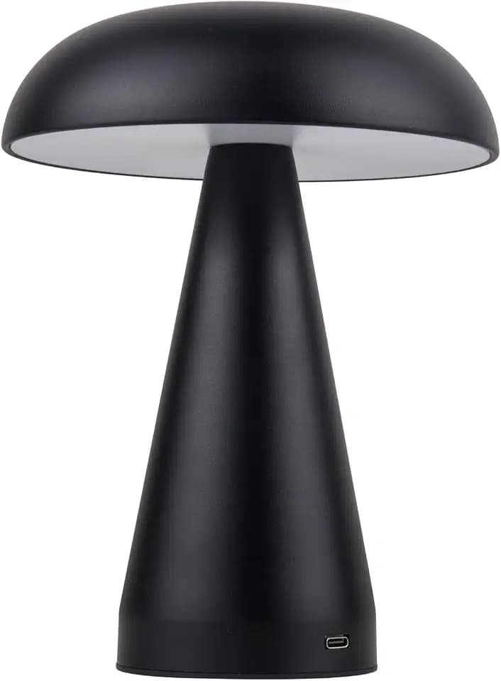 Craftmade - Marta 8.25 in. Flat BlackFinish 1-Light Integrated LED, 2700/4500/6000K CCT 3-Way Touch Rechargeable Table Lamp with Shade