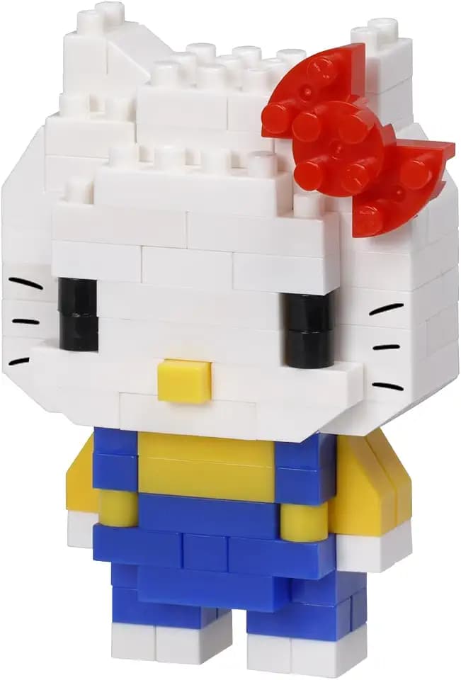 Bandai - Nanoblock - Hello Kitty - Mini-Bausteinfigur - Baukastenspiel - Baukasten für Hello Kitty -Pixelfiguren - NBH177