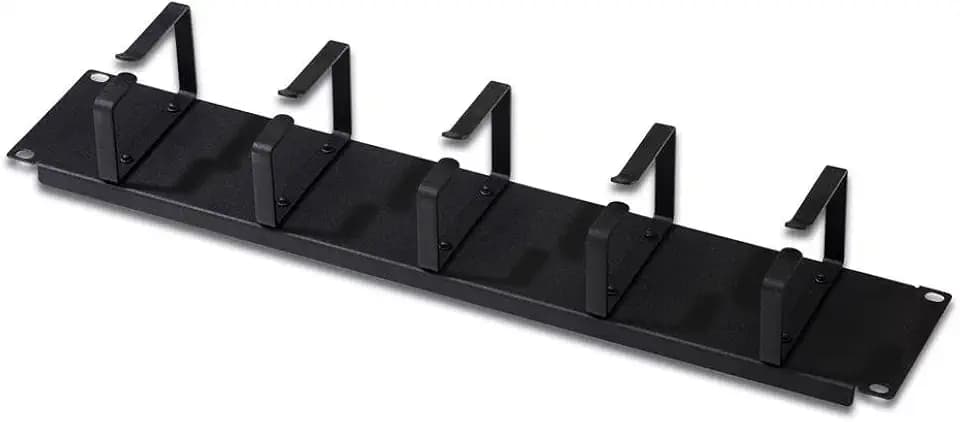 DIGITUS Kabel-Rangierpanel - 2HE - 5 Führungsbügel 88.5 x 60 mm - 19-Zoll - Für Netzwerkschränke & Netzwerkkabel - Schwarz