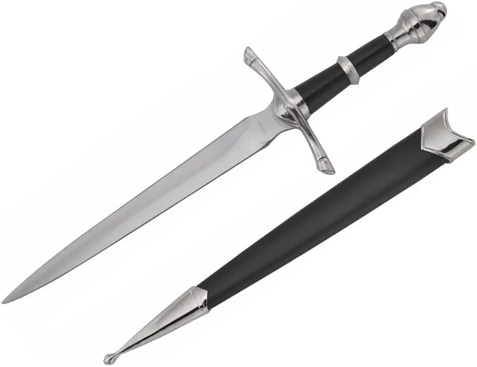 Wuu Jau Co H-5921 Medieval Dagger with Black Scabbard, 14"