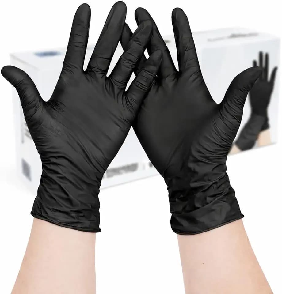 100 Stück Nitrilhandschuhe Einweg Schwarz, Größe S, Latexfreie Einmalhandschuhe, Untersuchungshandschuhe für Küche, Tattoo & Friseur