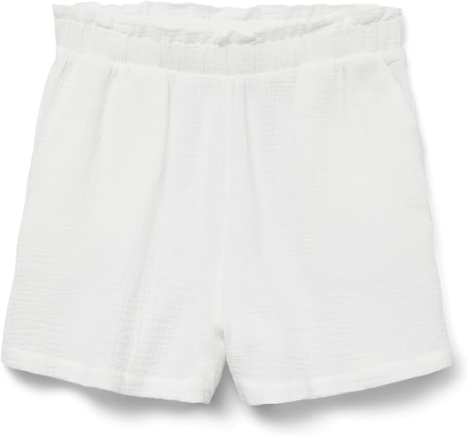 VERO MODA Damen Shorts mit elastischem Bund und Crepe Textur Paperbag