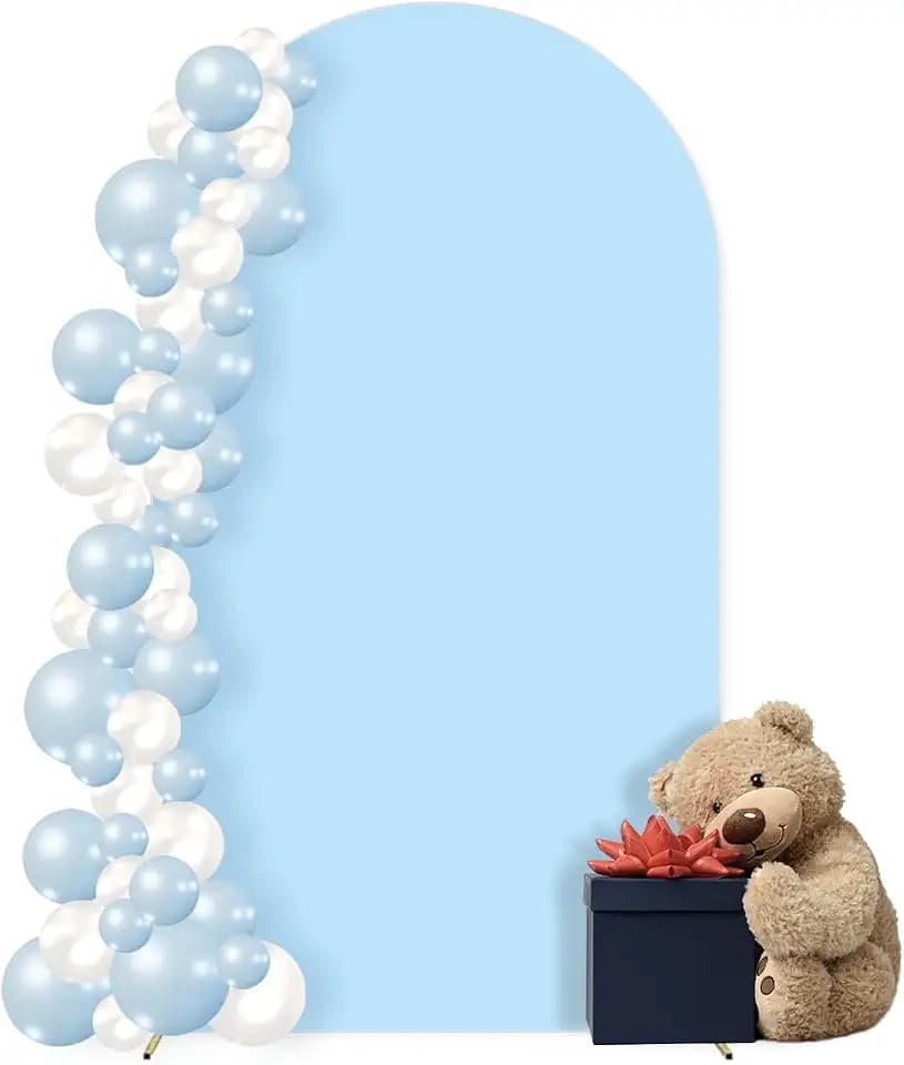MLMC 6FT Arch Backdrop Cover Blue Fitted Spandex Backdrop Stand Cover
