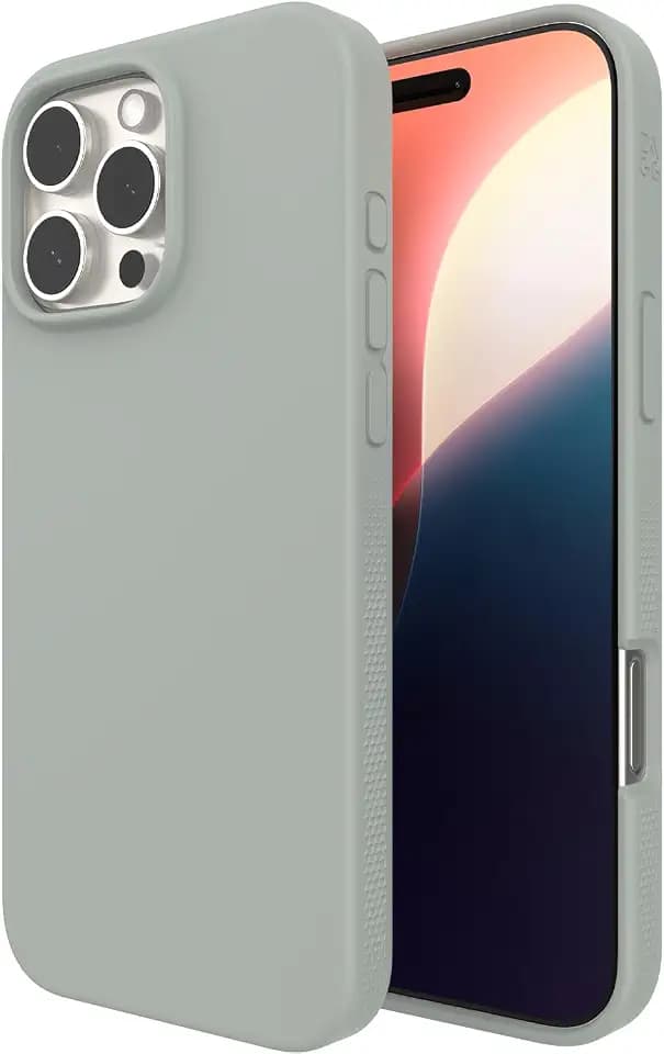 ZAGG Manhattan Snap Case for iPhone 16 Pro Max - MagSafe Compatible, 13ft Drop Protection, Strengthened with Graphene, Soft Silicone, Slim & Lightweight Design, 96% Recycled Content, Aqua Foam Gray