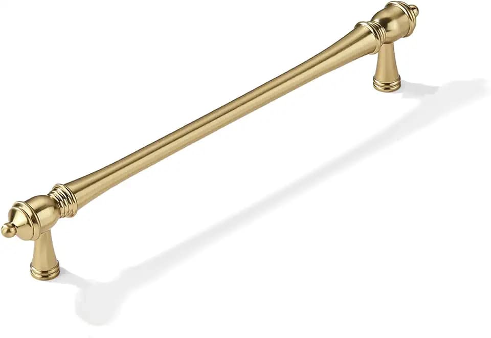 khtumeware 2 Pack 12 inch(305mm) Hole Center Brushed Brass Cabinet Pulls Heavy-Duty Solid Satin Brass Cabinet Hardware Drawer Pulls Hardware Suitable for Kitchens bathrooms and Dressing Tables
