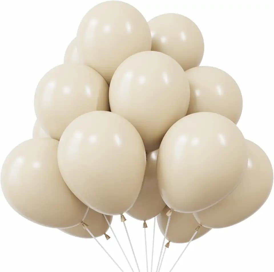KBZVNAF White Sand Latex Party Balloons 50 Pack 12 inch