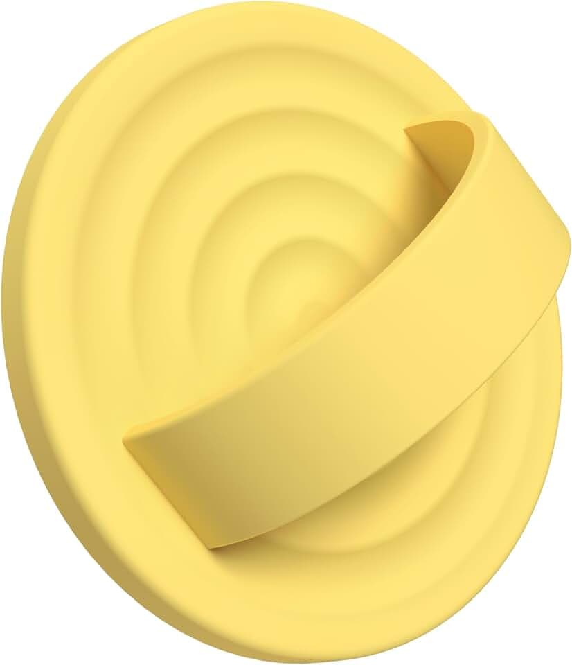Upgraded Magnetic Phone Grip, Liquid Silicone Soft and Portable, Removable Finger Loop Ring Grip Holder for iPhone, Strong Magnetic Attraction, Compatible with MagSafe Phone Case, Yellow