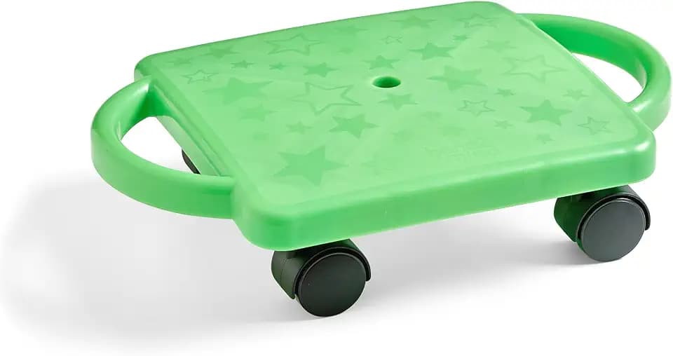 hand2mind Green Indoor Scooter Board with Handles, Ages 5+