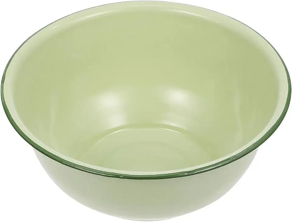 GALPADA Vintage Emailleschale Mit Deckel Emailleschale Für Küche Suppenschüssel Für Salat Suppe Und Teigkneten 8.27In Für Haushalt Und Servieren