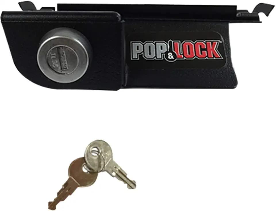 Pop & Lock – Manual Tailgate Lock for Dodge Ram 1500, 2500, and 3500, Fits 2002 to 2008 (Chrome, PL3400C, Works with No Factory Lock)