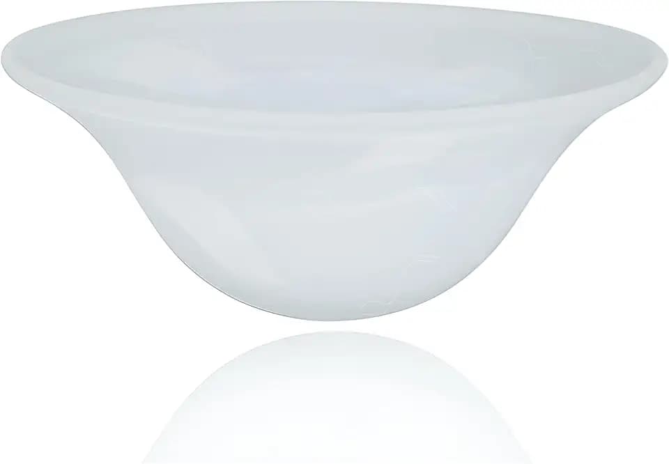 LightAccents White Floor Lamp Glass Shade Replacement - Modern Bowl Torchiere Lamp, Height: 4.75 inches, Width: 12 inches