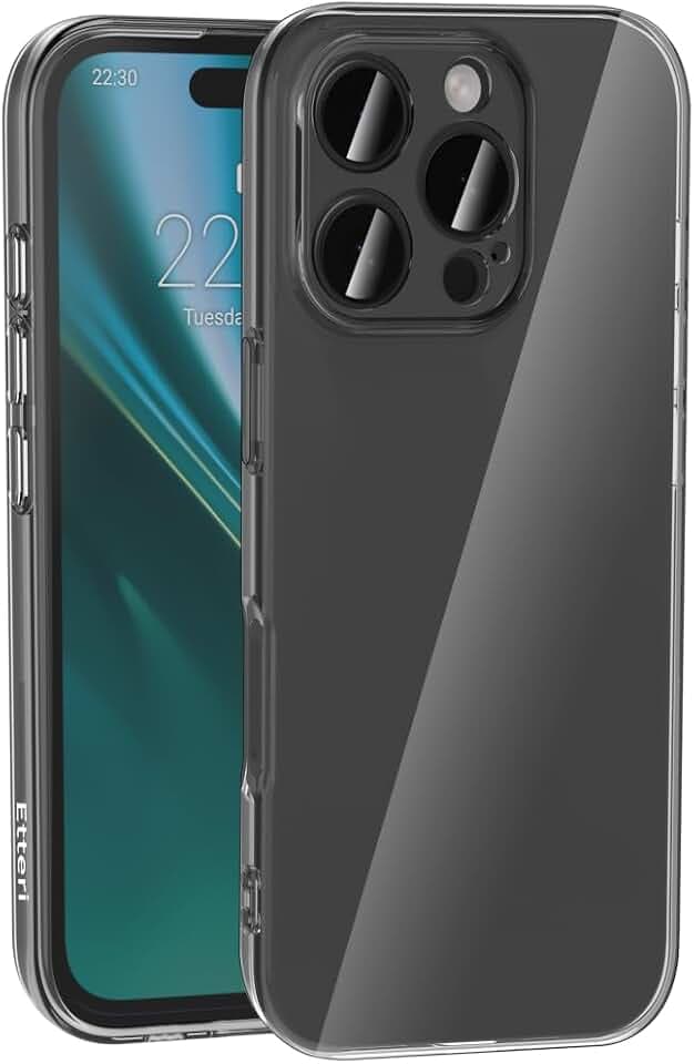 Etteri Hülle für iPhone 16 Pro Max Clear Case 6,9 Zoll - Transparente Handyhülle mit Kameraschutz aus stoßfestem TPU - Dünne 2 mm - Ultraleicht, Kratzfest - Perfekter Schutz für Ihr Smartphone