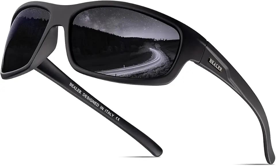 BEALER Polarized Sports Sunglasses for Men Lightweight TR90 Frame Sun Glasses Driving Cycling Fishing UV Protection Shades