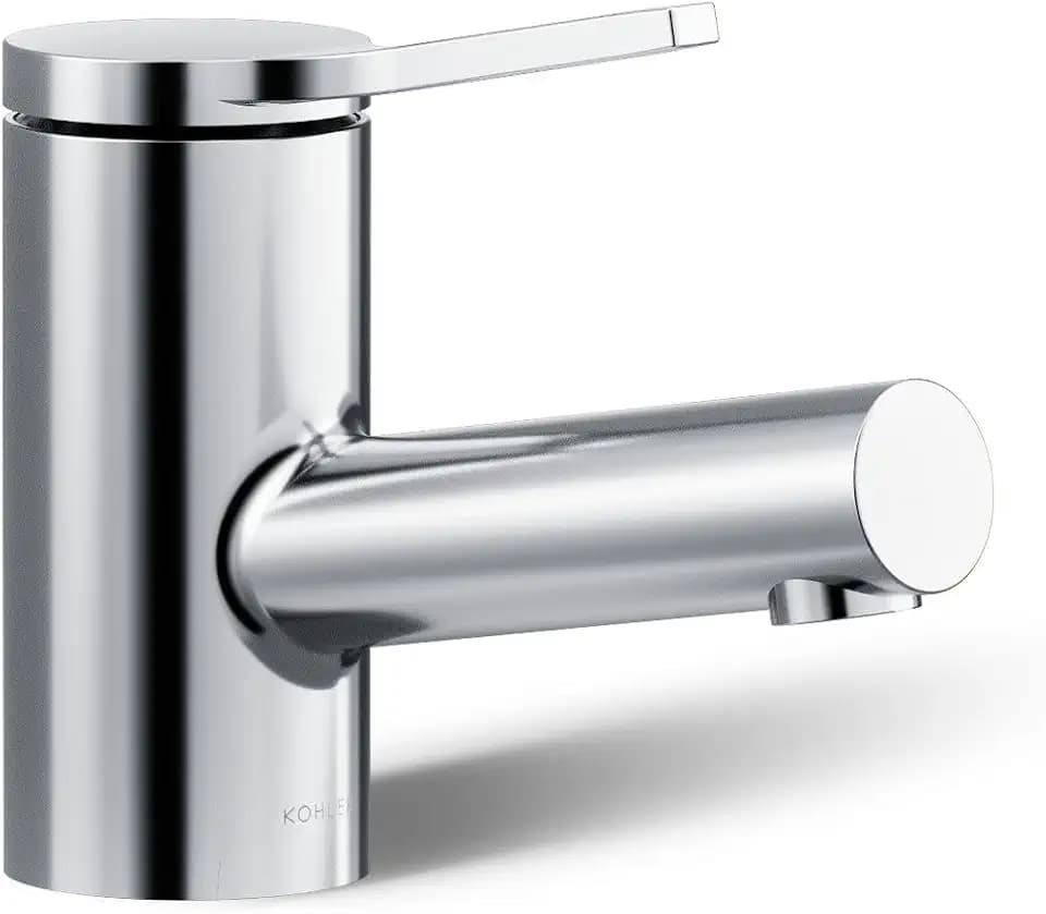 KOHLER K-33590-4N-CP Elate® Short Single-Handle Bathroom Sink Faucet, Single-Hole Bathroom Faucets, 0.5 GPM, Polished Chrome