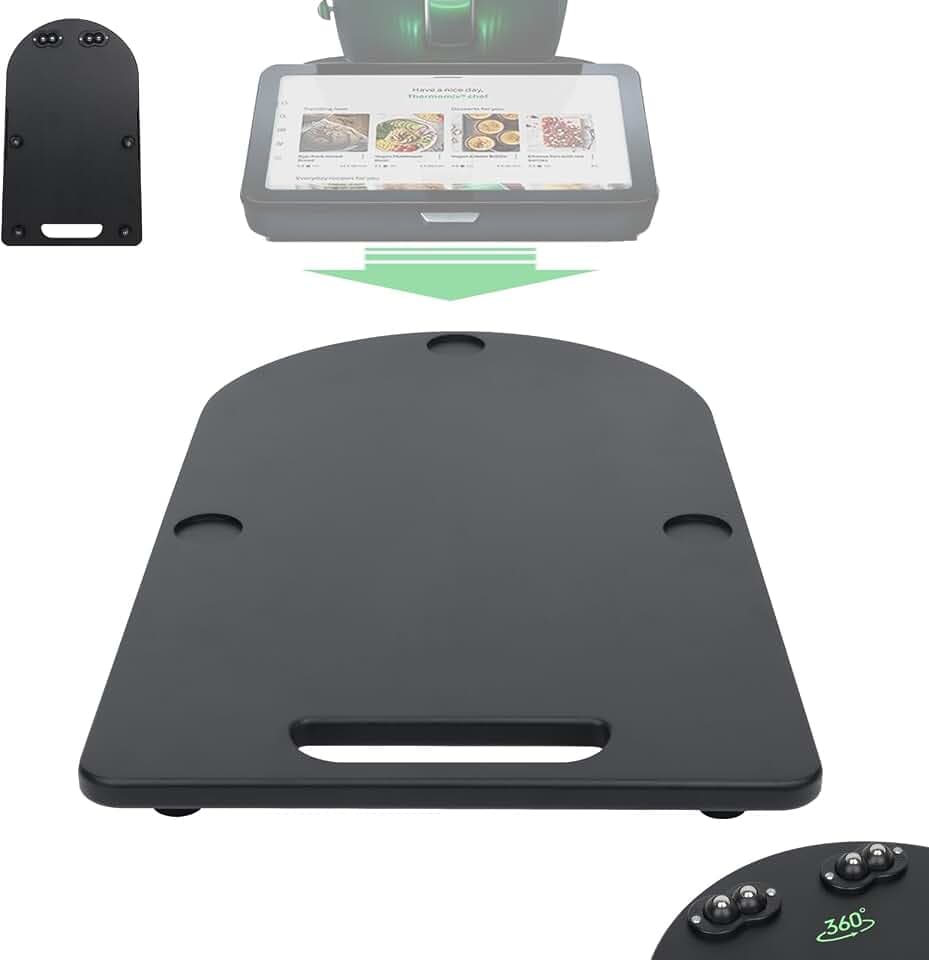 Gleitbrett für Thermomix TM7, Brett mit leichtgängige Teflon-Gleitern, 360°-Bewegungsfreiheit, Schützt die Waage, Leicht Gleitendes Bambus TM7 Gleitbrett, Praktisches Zubehör für Thermomix TM7