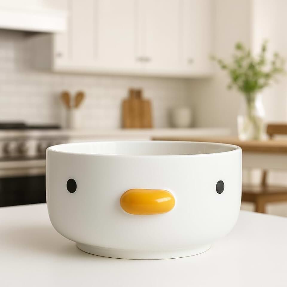 Neuartige lustige Salatschüsseln, Safety Ceramics süßes Küken 500ml Suppenschüsseln, 4,6 '' Futternapf, Familie, Freunde, Paare