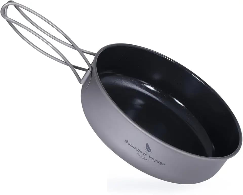 iBasingo 15cm Titan Pfanne Kleine Antihaft Camping Kochgeschirr Ti2062C