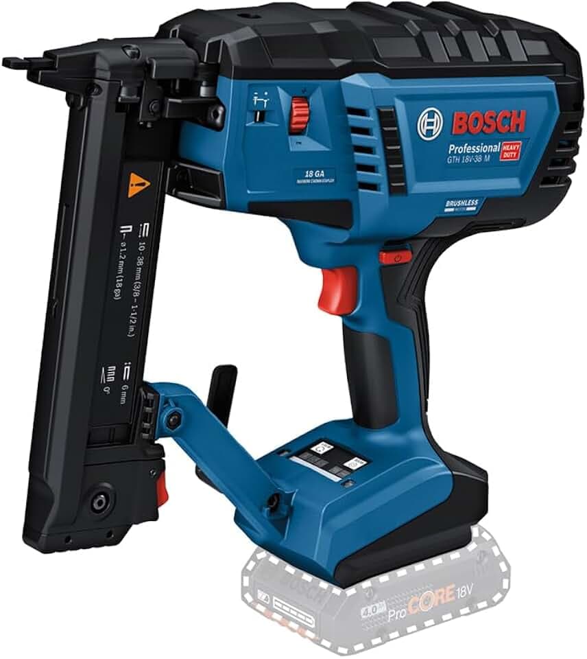 Bosch PRO 18V System Akku Holztacker GTH 18V-38 M (bürstenloser Motor, Einzel-/Kontaktschussauslösung, ohne Akku/Ladegerät)