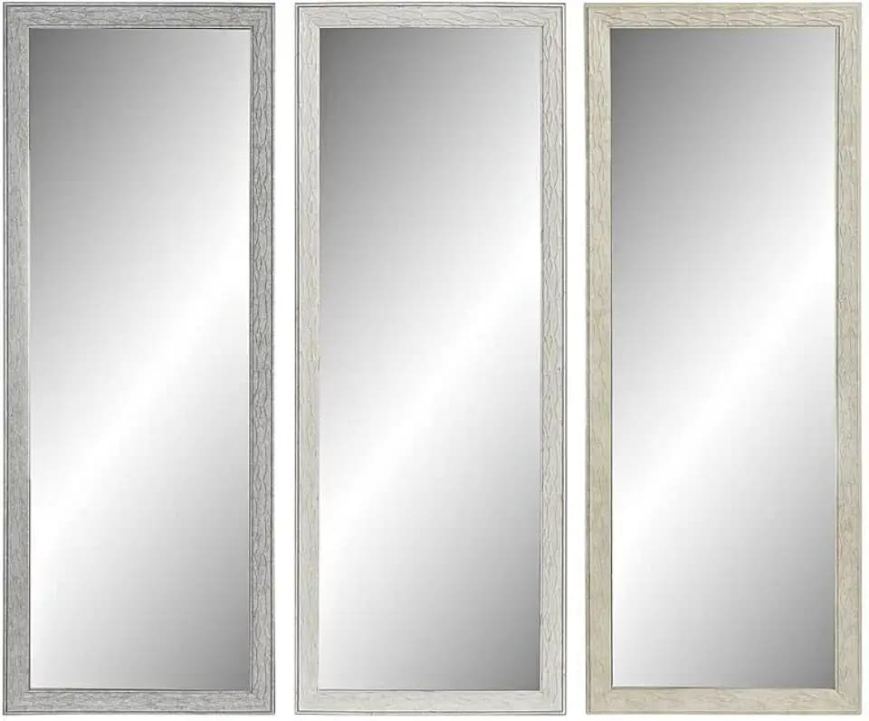 DKD Home Decor Wandspiegel aus Glas Grau Beige Polystyrol (36 x 2 x 95,5 cm) (3-teilig) (Referenz: S3019347)