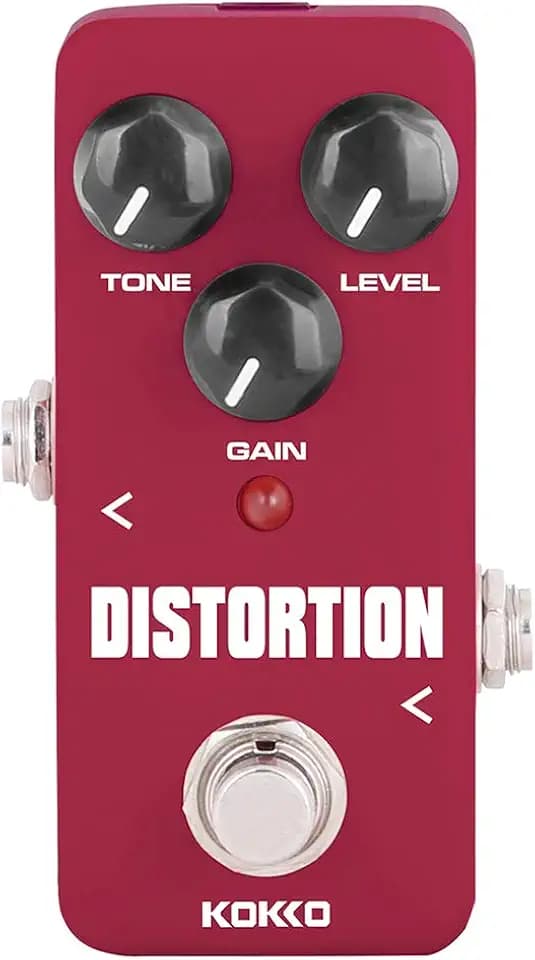 KOKKO FDS2 Gitarren Effektpedal – Distortion für E-Gitarre, True Bypass, Kompaktes Metallgehäuse, Einfache Bedienung für Übung & Bühne