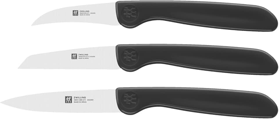 ZWILLING Twin Grip Gemüsemesser-Set, 3-teilig, Rostfreier Edelstahl, Kunststoffgriff, Schwarz