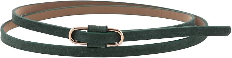 Damara Damen Super Schmal Poppig Jeans Kleid Belt Gürtel,Grün