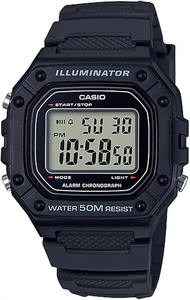 Casio W218H Series | Men’s Digital Watch | 50M WR | 1/100 Second Stopwatch | 100 SEC Chronograph | LED Backlight | Countdown Timer | Daily Alarm | Hourly Time Signal | 7 Year Battery