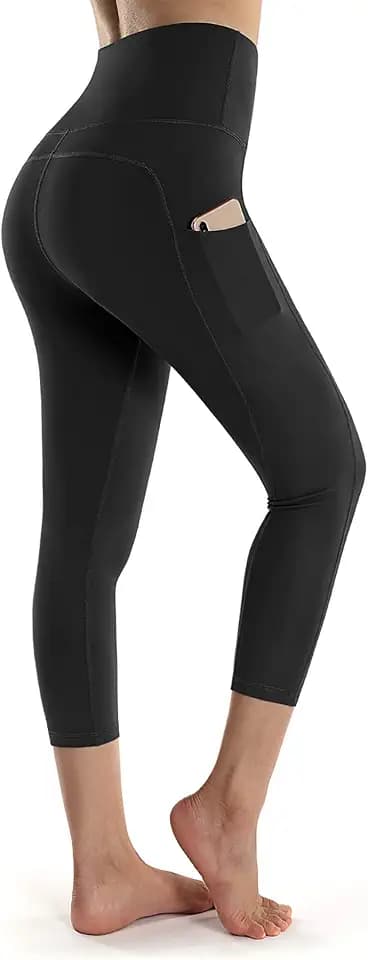 OUGES Damen Sport Leggings Sporthose Lang Yoga Hose High Waist mit Taschen Blickdicht Leggins