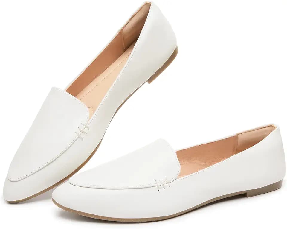 FINIWOR Loafers for Women Pointed Toe Dress Flats Shoes