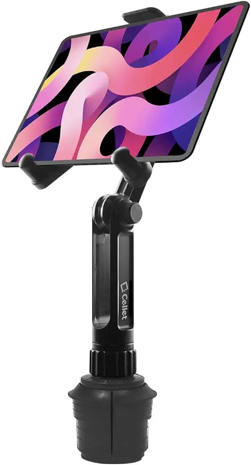 Cellet Cup Holder Tablet Mount, Car Cradle Holder Compatible for All iPad Pro, Air, Mini, Samsung Galaxy Tablet, Amazon Fire, Microsoft Surface