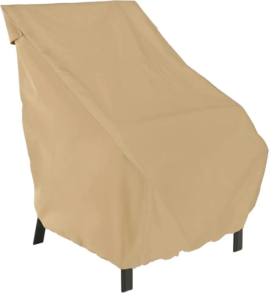 Classic Accessories Terrazzo Water-Resistant 26 Inch High Back Patio Chair Cover, Outdoor Chair Covers