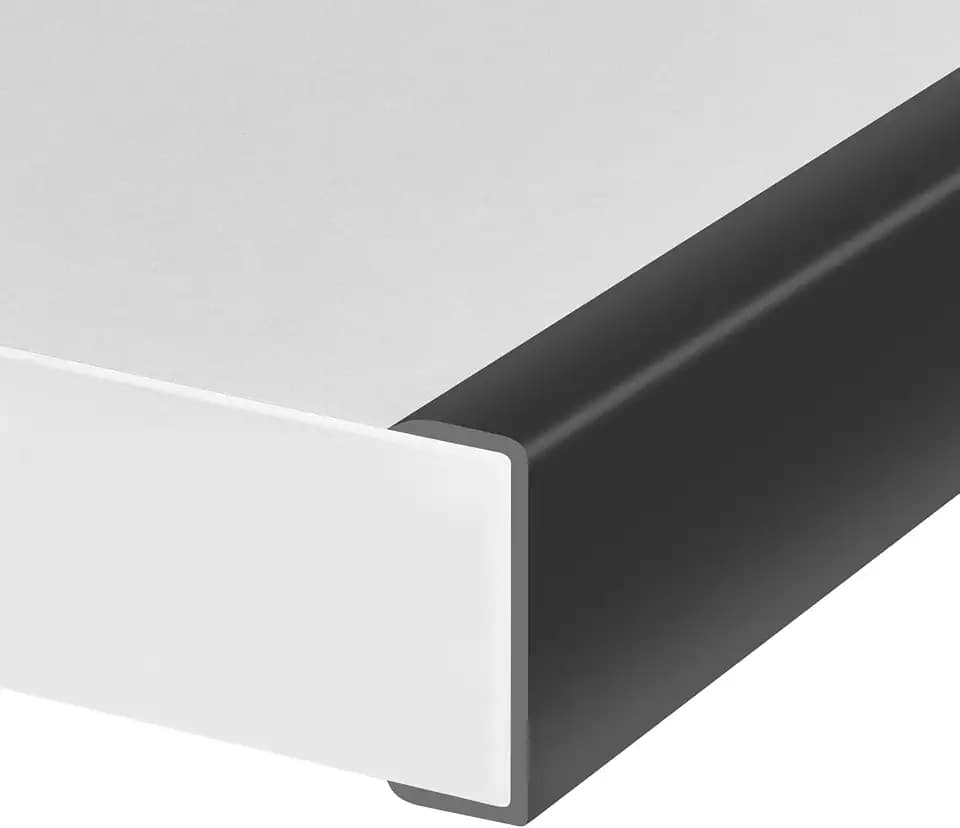 Rubber Edge Trim, 1-3/4 inches Self-Adhesive U Channel Edge Protector for Woods, Flexible U Shaped Peel and Stick Edge Banding, Edge Guard, Fit 1.75"(44mm), 10Ft, Black