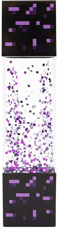 Minecraft Multi-Nether Portal Glitter Motion Lamp | LED Light, Bedside Table Lamp for Desk | Home Decor Accessories and Room Essentials | Official Video Game Collectible | 12 Inches Tall