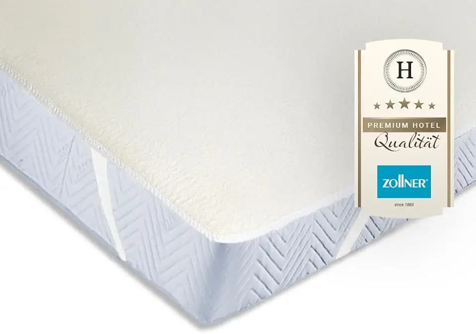 ZOLLNER Matratzenschoner - Topper mit praktischen Eckgummis - für Allergiker geeignet – Baumwolle - waschbar bis 95°C - 180x200 cm - Hotelqualität