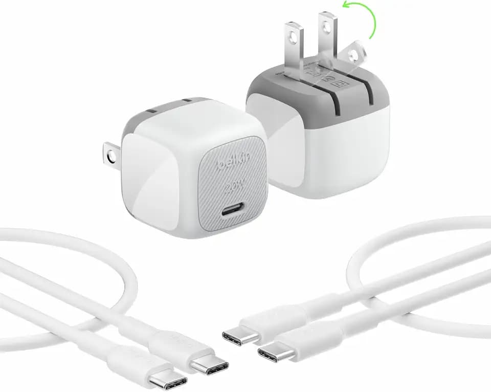 Belkin 20W Compact USB C Charger Block, 2 Pack, Fast Charging for Travel