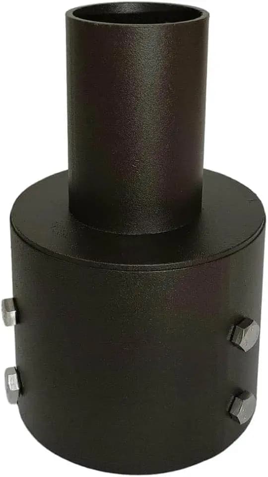 Tenon Adapter for 5 Inch Round Pole, Top Tenon 2 3/8 Inch Fits Over Slipfitter Mount, Bottom Portion 5.51 Inch, Bronze Top Mount, Galvanized Steel Bracket for LED Area Light