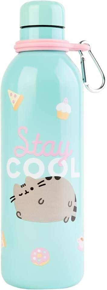 Grupo Erik Pusheen Foodie Collection Trinkflasche Edelstahl Thermosflasche | Flasche 500 ml Sport Trinkflasche Kinder und Erwachsene - Wasserflasche Sportflasche - Offizielle Lizenz Geschenke