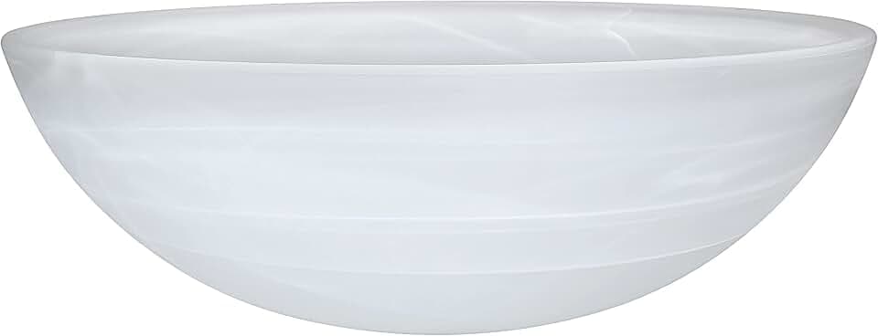 Aspen Creative 23141-11A Alabaster Shade for Medium Base Socket Torchiere, Swag Lamp and Pendant, 15-3/4" Diameter x 5-1/2" High, 1 Pack Replacement Glass