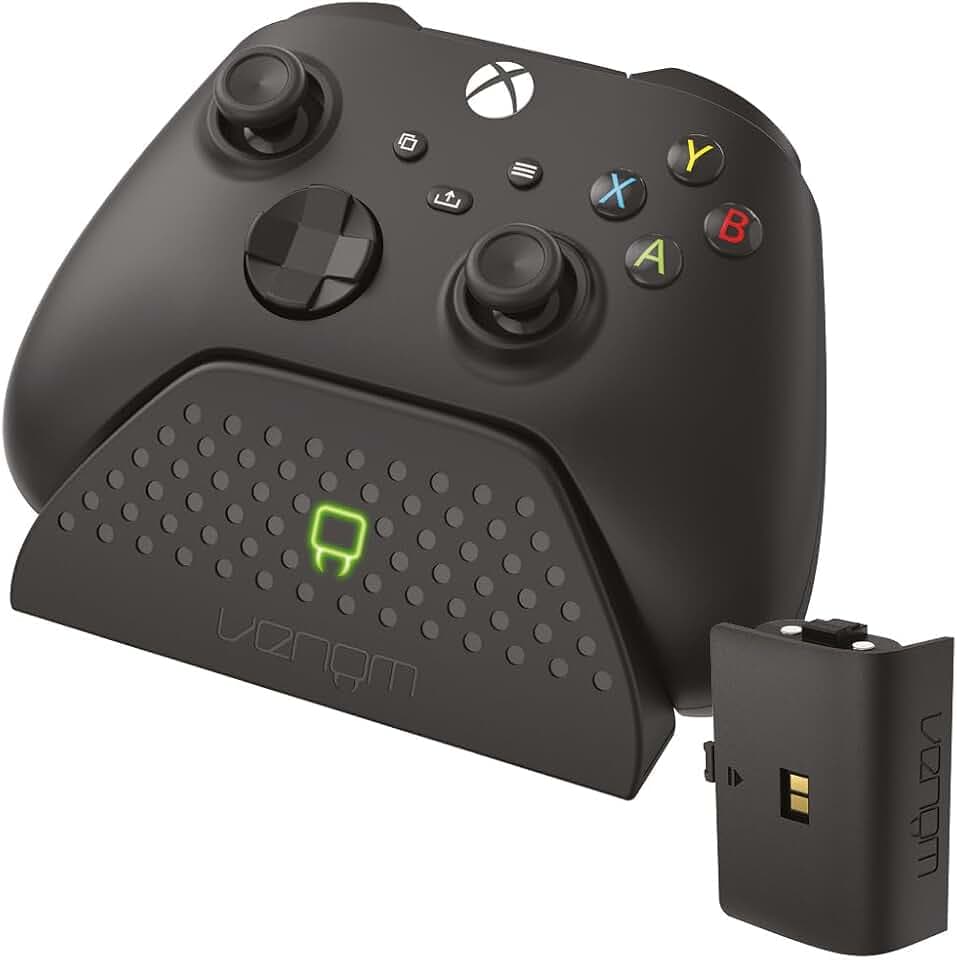 Venom Ladestation mit wiederaufladbarem Akku – Schwarz (Xbox Series X & S/Xbox One), USB