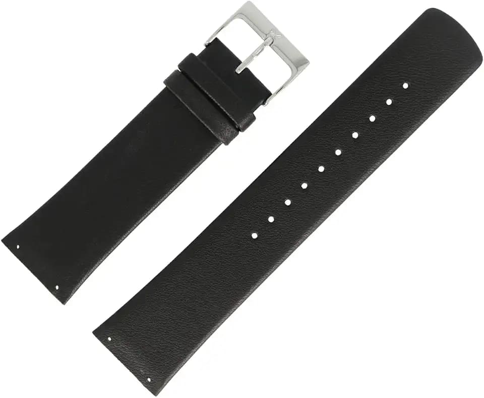 Skagen Uhrenarmband 22mm Leder Schwarz verschraubter Anstoß - SKW6104