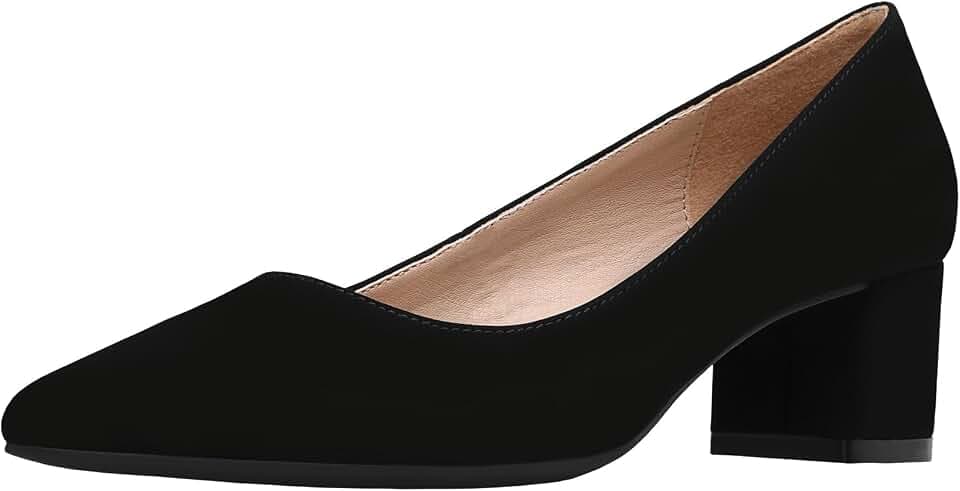 DREAM PAIRS Women's Chunky Low Block Heel Pumps